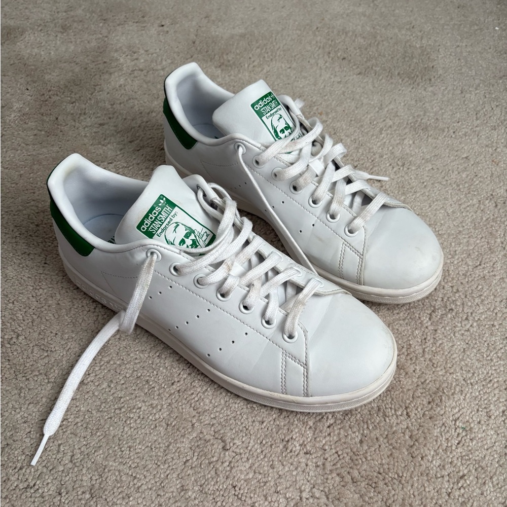 Adidas Stan Smith White and PrimeGreen Sneakers Men’s Size 8.5